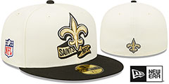 Saints 2022 NFL SIDELINE Cream-Black Fitted Hat by New Era