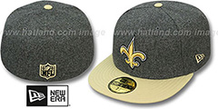 Saints 2T NFL MELTON-BASIC Grey-Gold Fitted Hat by New Era