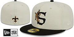 Saints NFL LIGATURE White-Black Fitted Hat by New Era