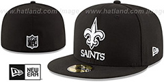 Saints NFL TEAM-BASIC Black-White Fitted Hat by New Era