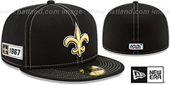 Saints ONFIELD SIDELINE ROAD Black Fitted Hat by New Era