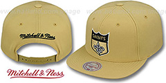 Saints THROWBACK-BASIC SNAPBACK Gold Hat by Mitchell and Ness