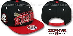 San Cristobal LACROSSE SUPER-ARCH SNAPBACK Black-Red Hat by Zephyr