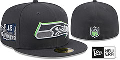 Seahawks 2024 ONSTAGE NFL DRAFT Grey Fitted Hat by New Era