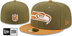 Seahawks 2T COLOR PACK Olive-Tan Fitted Hat by New Era