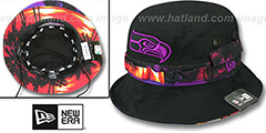 Seahawks ADVENTURE SUNSET Black Bucket Hat by New Era