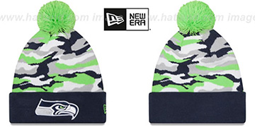 Seahawks CAMO CAPTIVATE Knit Beanie Hat by New Era