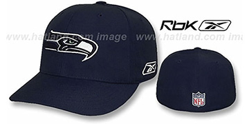 Seahawks COACHES Fitted Hat by Reebok - navy