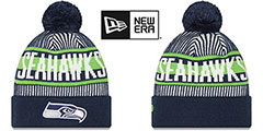 Seahawks STRIPED Knit Beanie Hat by New Era