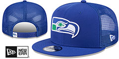 Seahawks THROWBACK TEAM-BASIC TRUCKER SNAPBACK Royal Hat by New Era