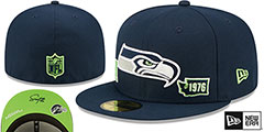 Seahawks TRIPLE THREAT IDENTITY Navy Fitted Hat by New Era