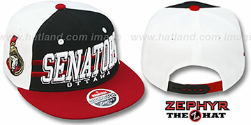 Senators 2T SUPERSONIC SNAPBACK Black-Red Hat by Zephyr