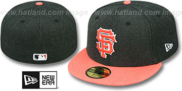 SF Giants 2T-HEATHER ACTION Charcoal-Orange Fitted Hat by New Era