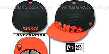 SF Giants 2T IN-DA-FACE Black-Orange Fitted Hat by New Era