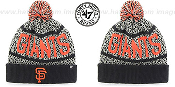 SF Giants BEDROCK Black-Grey Knit Beanie Hat by Twins 47 Brand