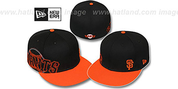 SF Giants BIG-STITCH Black-Orange Fitted Hat by New Era