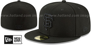 SF Giants BLACKOUT Fitted Hat by New Era