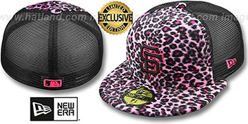 SF Giants CHEETAH ANIMAL-FUR MESH-BACK Fitted Hat by New Era