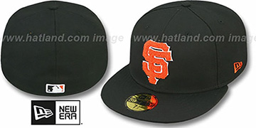 SF Giants CHENILLE APPLIQUE Black Fitted Hat by New Era