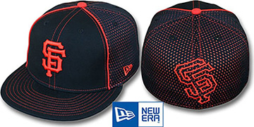 SF Giants CONTRAST BP-MESH Black Fitted Hat by New Era