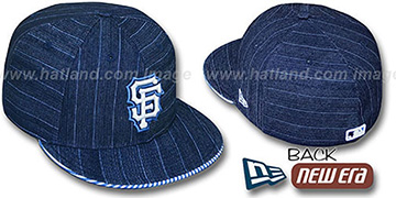 SF Giants DENIM BLUSTRIPE Fitted Hat by New Era - navy