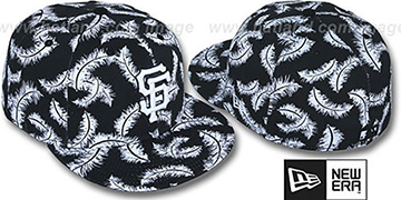 SF Giants FEATHERS Black-White Fitted Hat by New Era