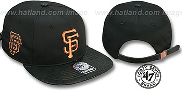 SF Giants JULIGUNK STRAPBACK Black-Copper Hat by Twins 47 Brand