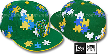 SF Giants PUZZLE Green Fitted Hat by New Era