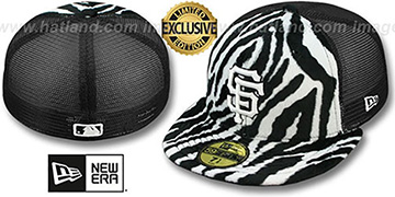 SF Giants ZEBRA ANIMAL-FUR MESH-BACK Fitted Hat by New Era