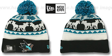 Sharks THE-MOOSER Knit Beanie Hat by New Era