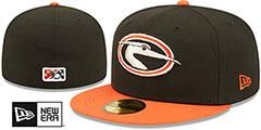 Shorebirds MILB ONFIELD ALT 1 Black-Orange Fitted Hat by New Era