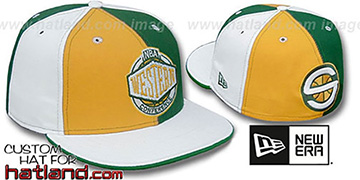 Sonics CONFERENCE PINWHEEL Gold-Green-White Fitted Hat