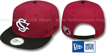 South Carolina TEAM-BASIC PINSTRIPE SNAPBACK Burgundy-Black Hat by New Era