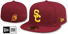 Southern Cal NCAA TEAM-BASIC Burgundy Fitted Hat by New Era