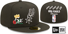 Spurs CROWN CHAMPS Black Fitted Hat by New Era