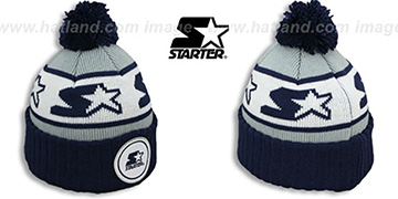 Starter S-STAR CLASSIC BOBBLE Grey-Navy Knit Beanie Hat