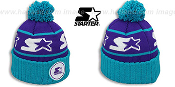 Starter S-STAR CLASSIC BOBBLE Purple-Teal Knit Beanie Hat