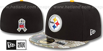 Steelers 2014 SALUTE-TO-SERVICE Black-Desert Fitted Hat by New Era