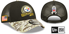 Steelers 2022 SALUTE-TO-SERVICE 940 SNAPBACK Black-Desert Hat by New Era