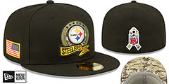 Steelers 2022 SALUTE-TO-SERVICE Black Fitted Hat by New Era