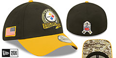 Steelers 2022 SALUTE-TO-SERVICE FLEX Black-Gold Hat by New Era