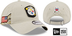 Steelers 2023 SALUTE-TO-SERVICE STRAPBACK Stone Hat by New Era