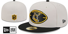 Steelers 2024 HISTORIC SIDELINE Stone-Black Fitted Hat by New Era