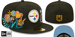 Steelers GROOVY Black Fitted Hat by New Era