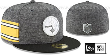 Steelers HOME ONFIELD STADIUM Charcoal-Black Fitted Hat by New Era