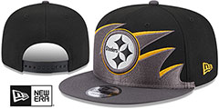 Steelers NFL TIDAL WAVE SNAPBACK Black-Charcoal Hat by New Era