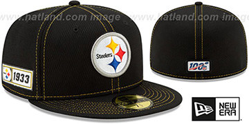 Steelers ONFIELD SIDELINE ROAD Black Fitted Hat by New Era