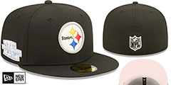 Steelers SB XL POP-SWEAT Black-Pink Fitted Hat by New Era