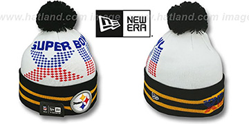 Steelers SUPER BOWL XIII White Knit Beanie Hat by New Era