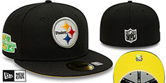 Steelers SUPER BOWL XL CITRUS POP Black-Yellow Fitted Hat by New Era